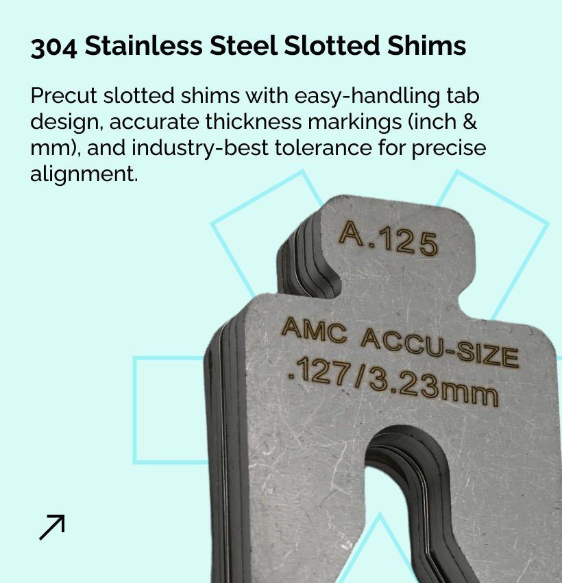 304 Stainless Steel Precut Slotted Shims