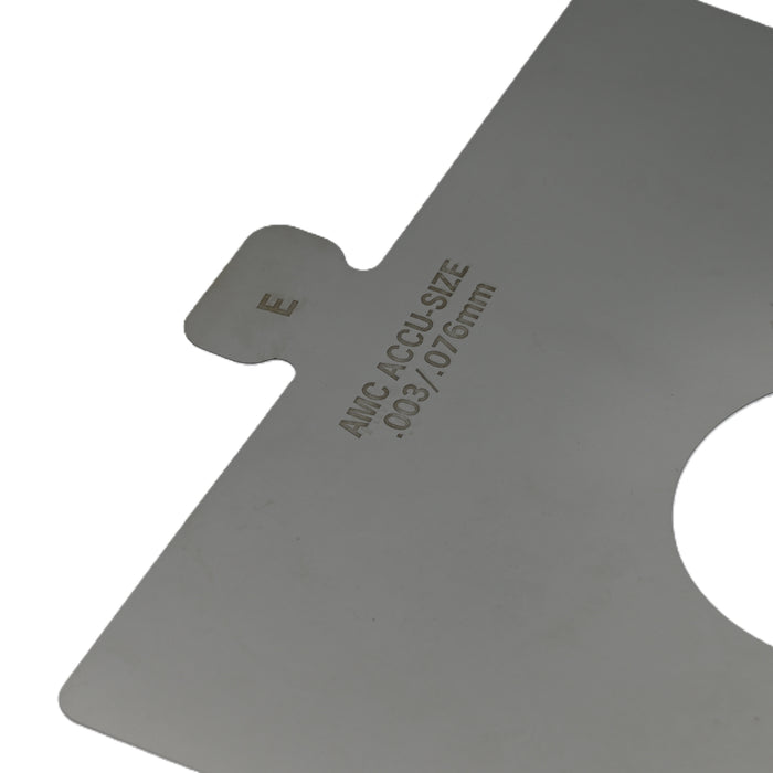 304SS Size E .003" x 6" x 6" Precut Shim Pack