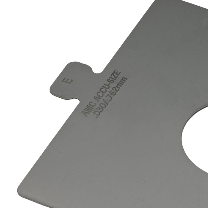 304SS Size E .030" x 6" x 6" Precut Shim Pack