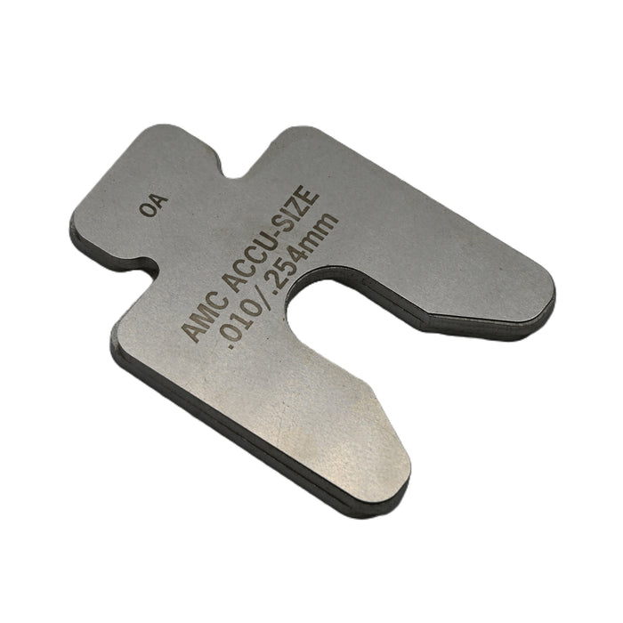 304 Stainless Steel Precut Shim .010" thick x 2" x 2" with 5/8" slot and a tab ( pack of 20 shims)