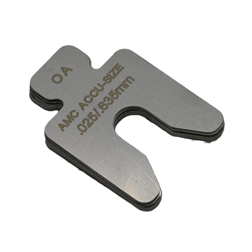 304 Stainless Steel Precut Shim .025" thick x 2" x 2" with 5/8" slot and a tab ( pack of 20 shims)